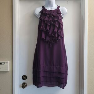 Kenar purple ruffled halter type dress